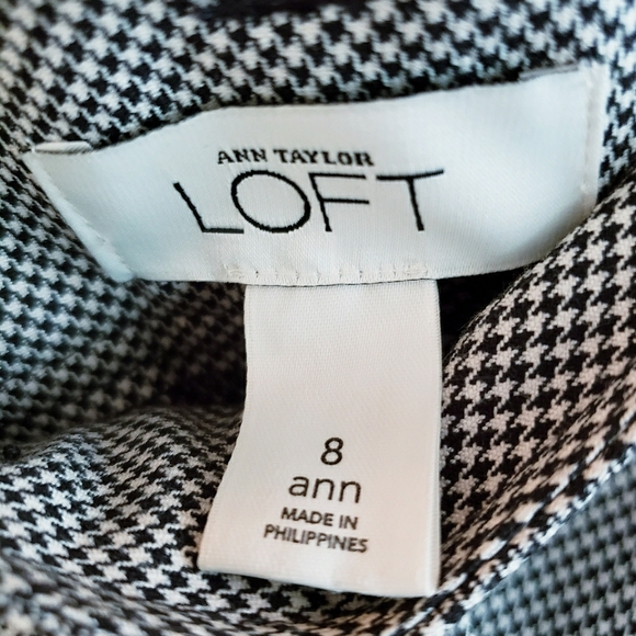 Ann Taylor Black & White Houndstooth Wide Leg Capri Pants, sz 8 - Picture 5 of 8